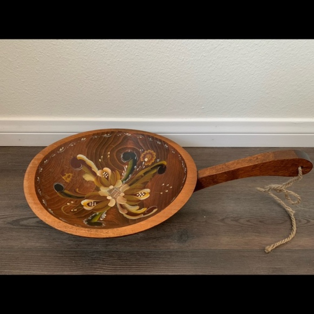 Westin Hand-Painted Wooden Bowl with Handle
